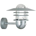 Nordlux Agger Wandleuchte Stahl und Glas Grau | IP54 - Bewegungs- und Lichtsensor - Geeignet für E27