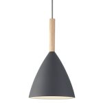 DFTP by Nordlux Pure 20 Pendelleuchte Metall und Holz Grau | Geeignet für E27
